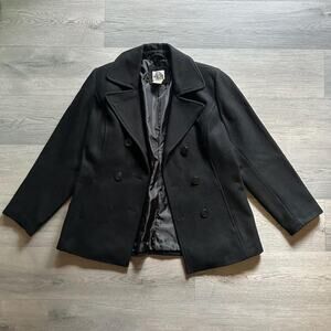 Vintage Y2K Shaver Lake Black Wool Blend Pea Coat Women’s M